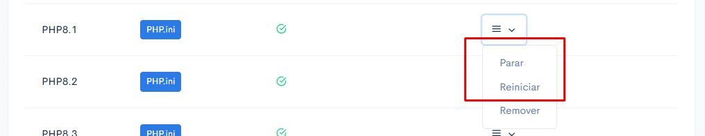 Como iniciar, parar ou reiniciar o meu PHP? 3 image 193