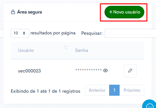 Como incluir um novo usuário da Área Segura? 3 image 257
