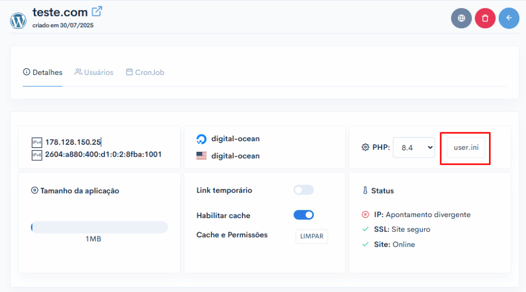 Como editar as configurações de PHP da sua aplicação? 3 image 411